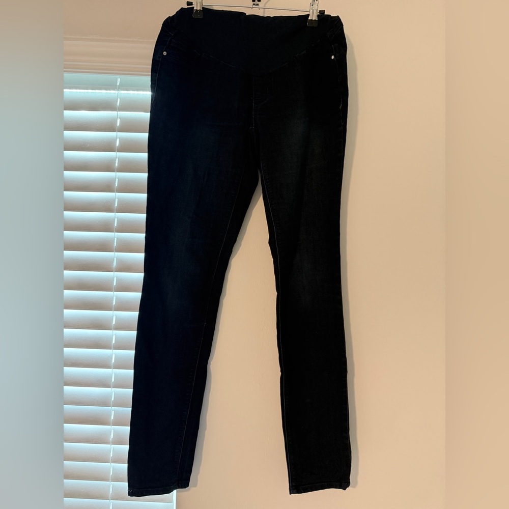Dark denim skinny maternity jeans